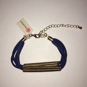 Navy blue and gold adjustable bracelet 🌟
